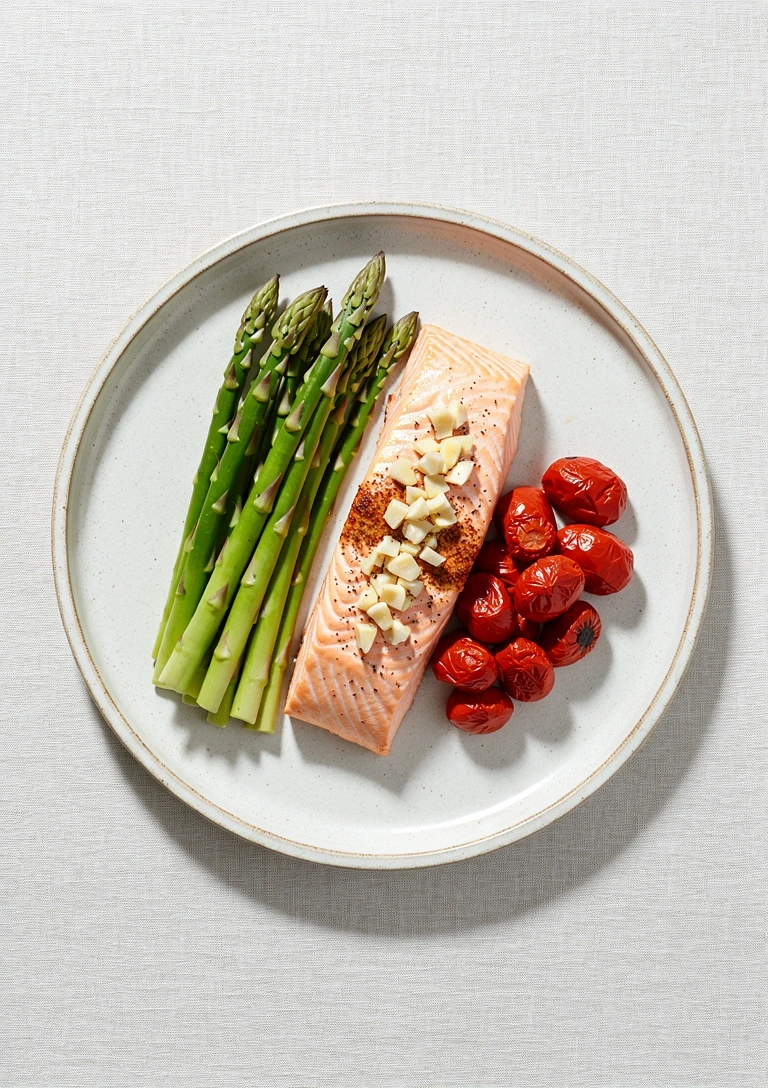 Masă echilibrată cu somon și legume